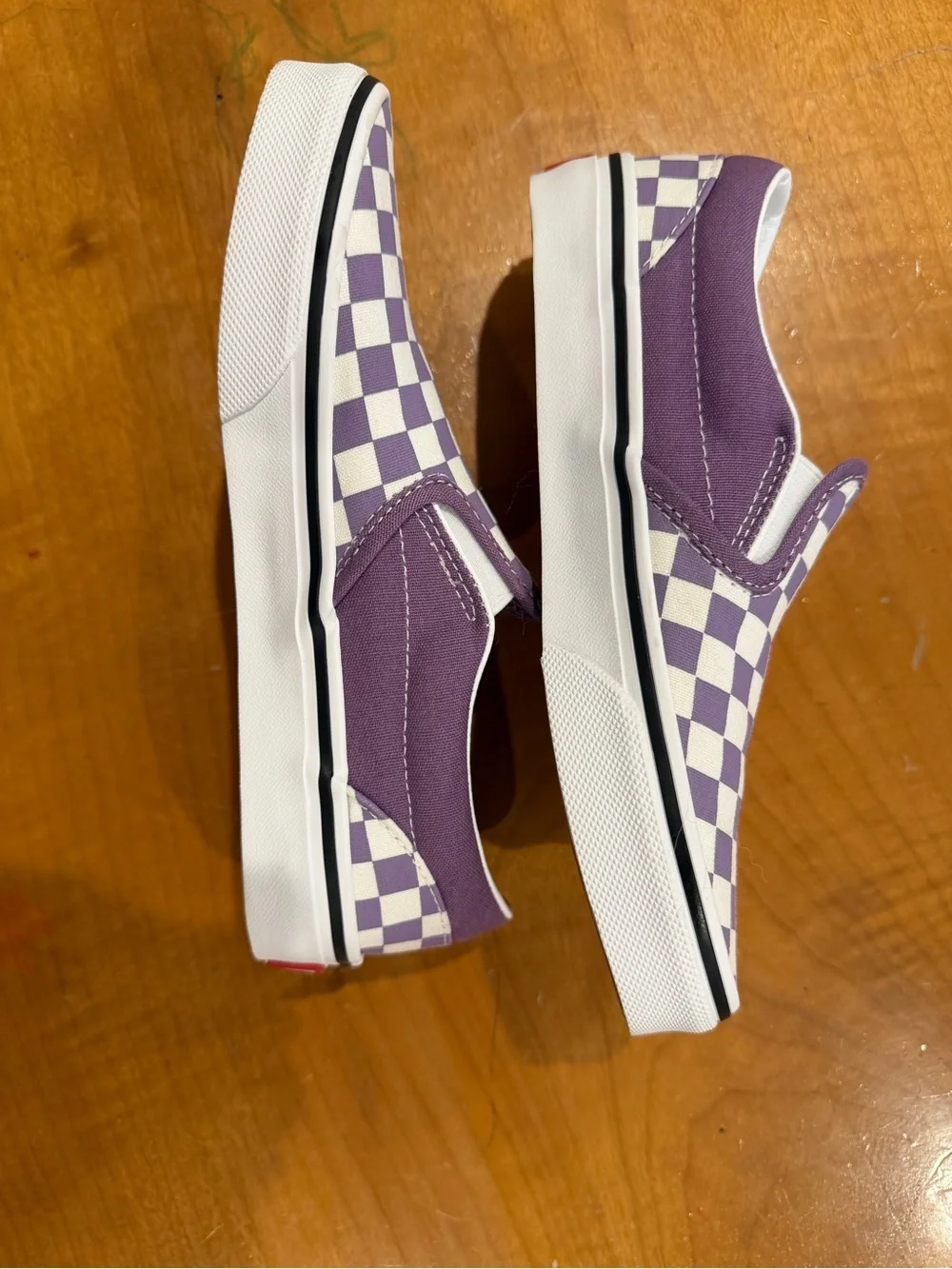 Vans Kids Slip-On Checkerboard Sneakers - Purple & White
